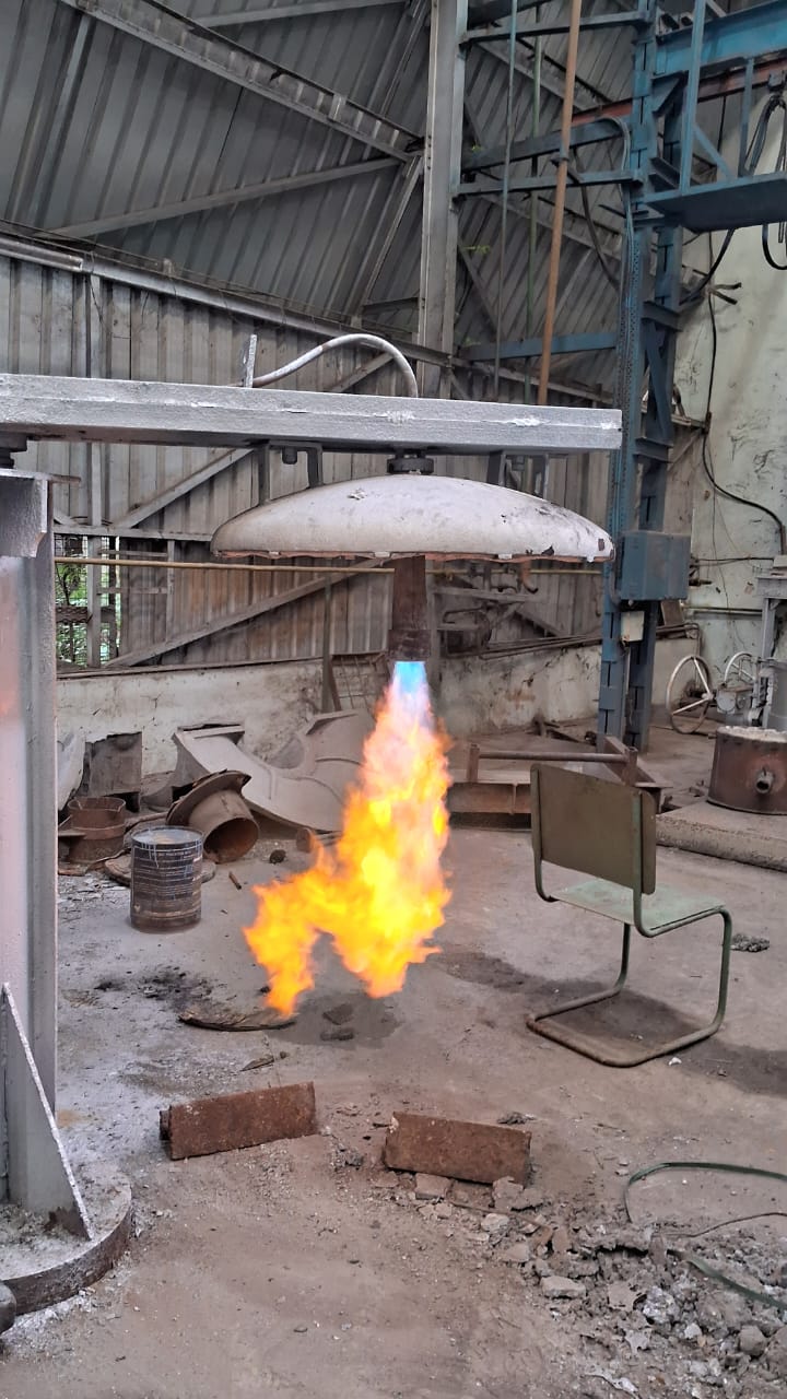 Industrial gas burner firing after a fuel conversion carried out by IGNITE LPG TRACK
